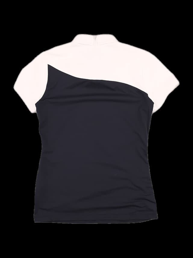 컬러 포인트 반팔 카라 티