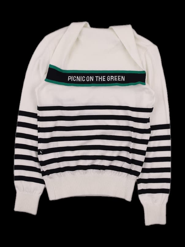  세일러 카라 스트라이프 니트