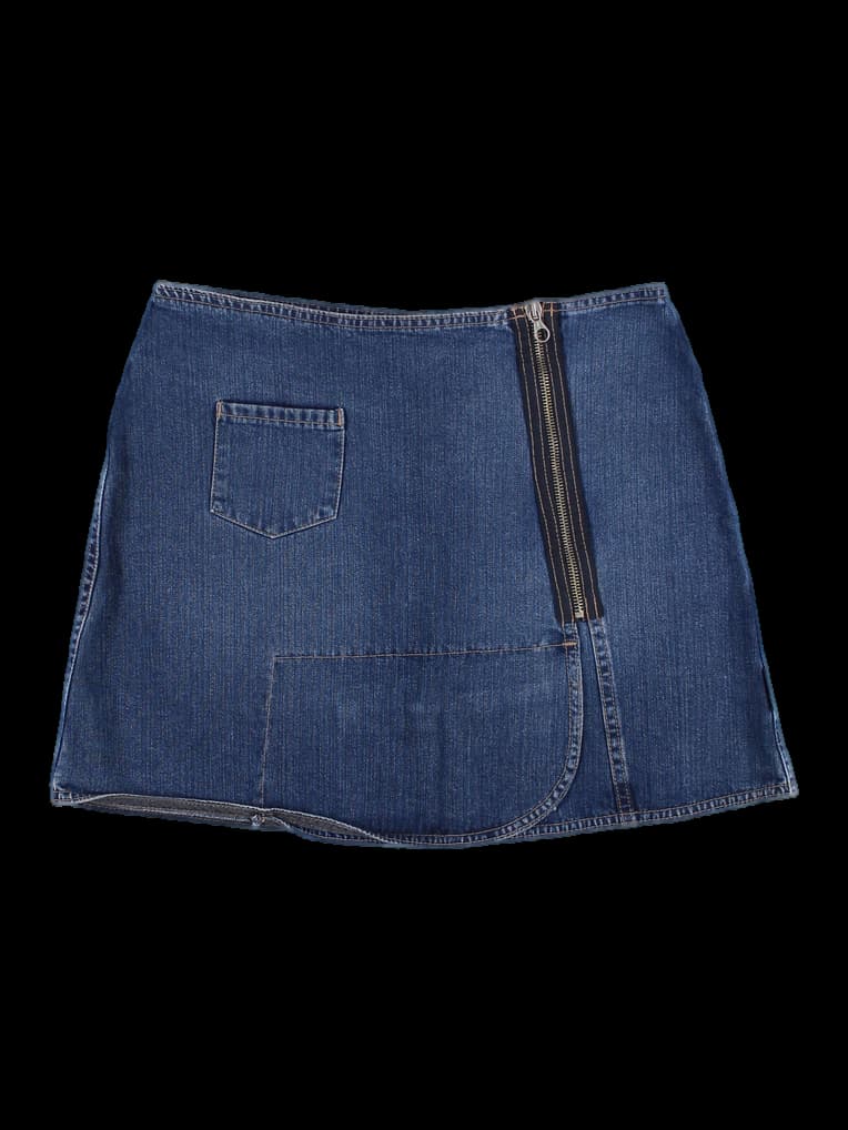 집업 데님 스커트
