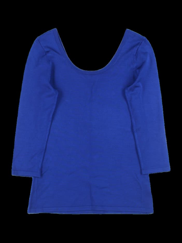 와이드 네크 리브드 티셔츠