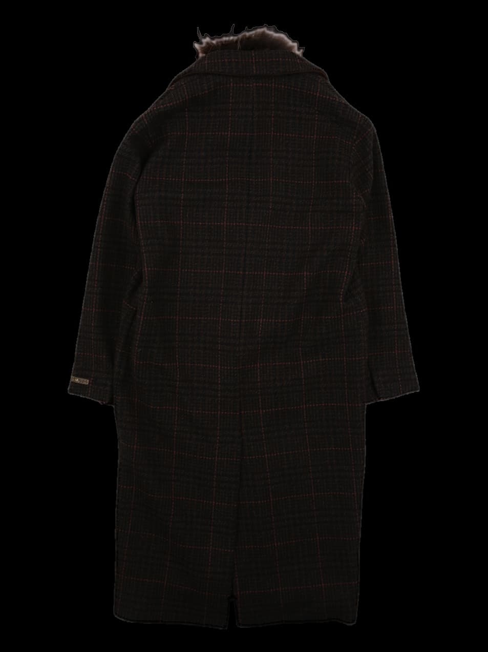 퍼 카라 체크 코트