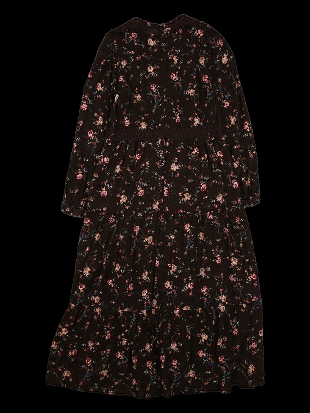 레이스 포인트 프린트 셔링 원피스