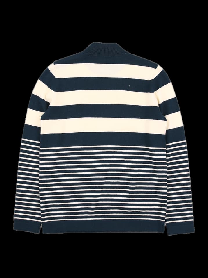 단추 포인트 스트라이프 니트