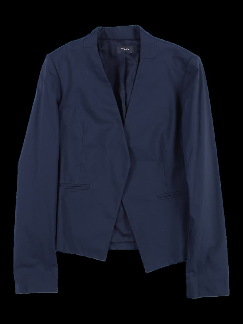 브이넥 노카라 노버튼 자켓