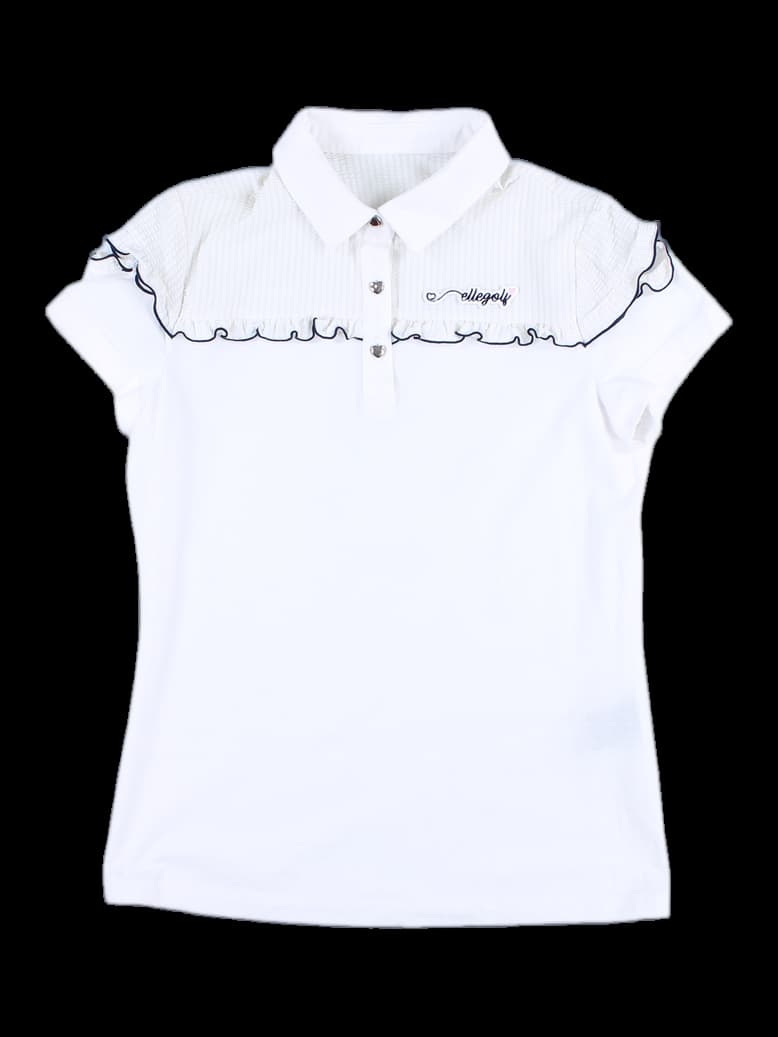 프릴 카라 반팔 티셔츠