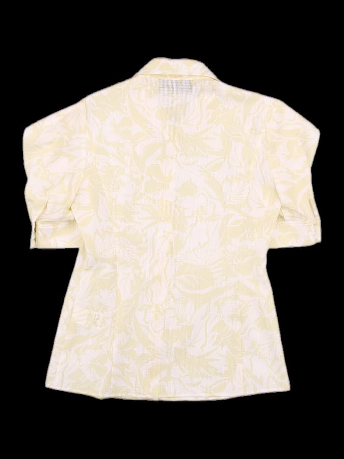 프린트 퍼프 소매 블라우스