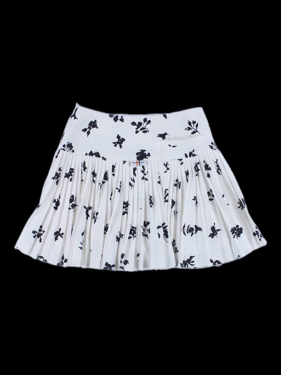 플라워 플리츠 스커트