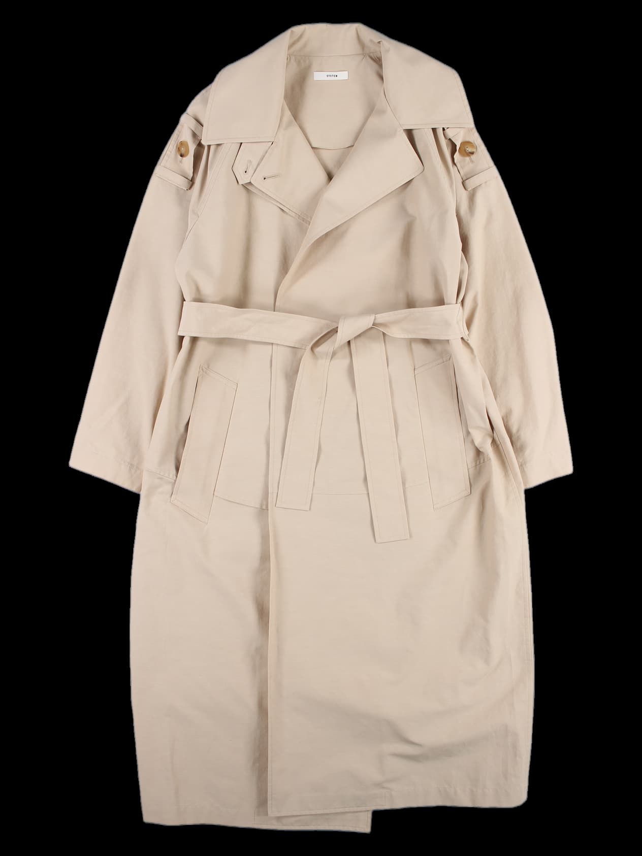 숄더 탭 트렌치 코트