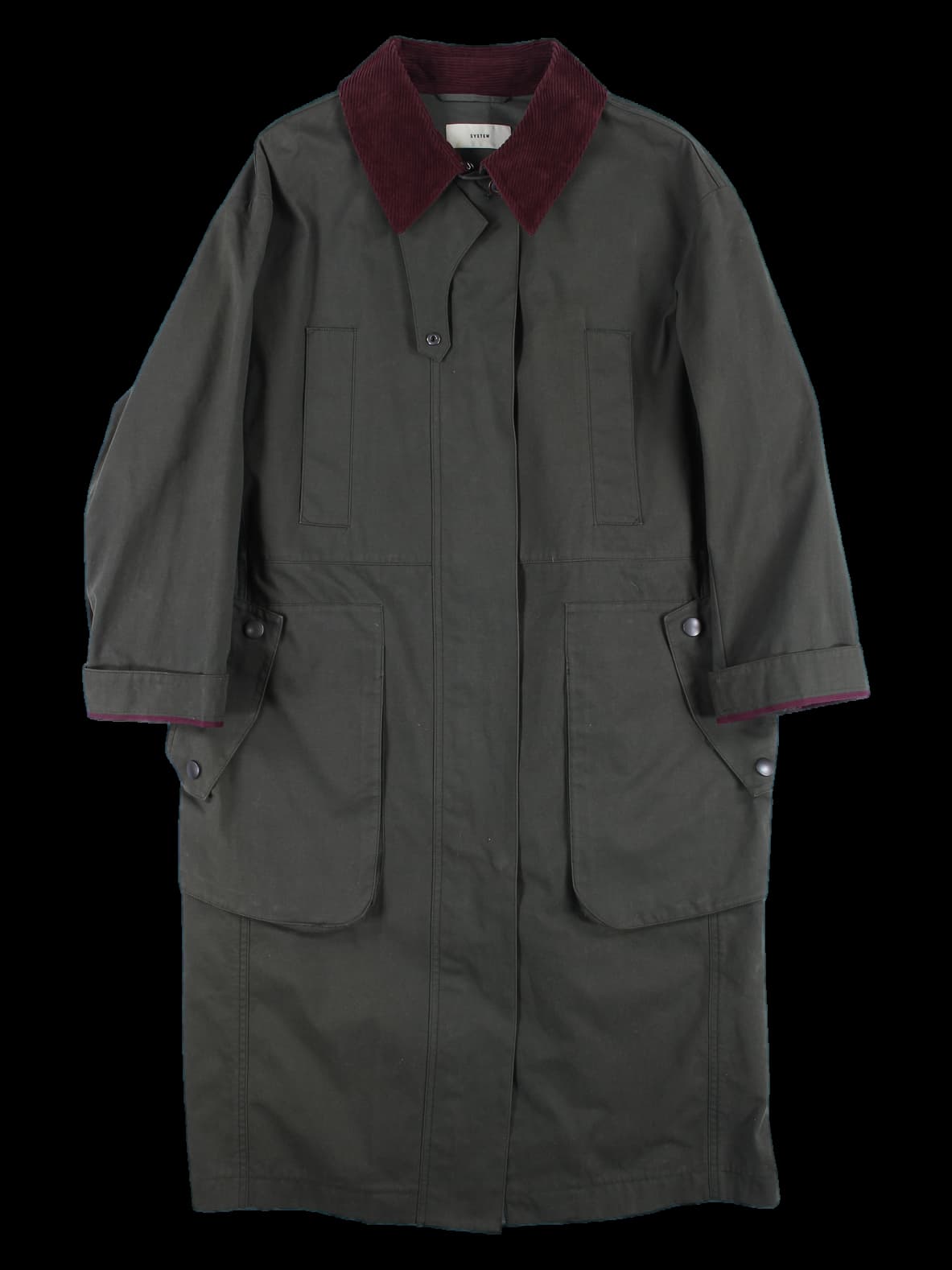 코듀로이 카라  롱 자켓