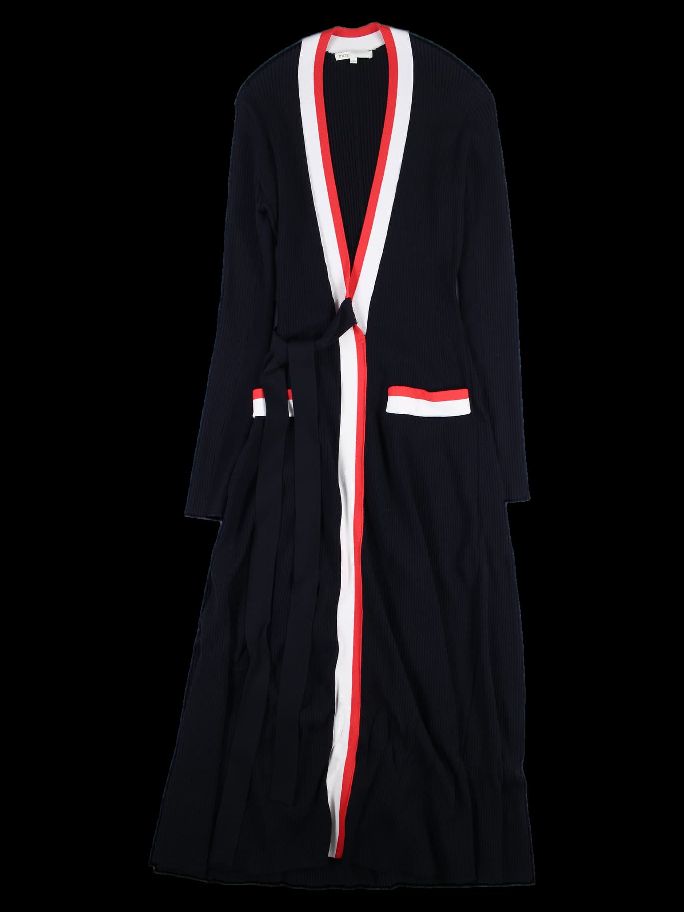 컬러 포인트 골지 롱 원피스