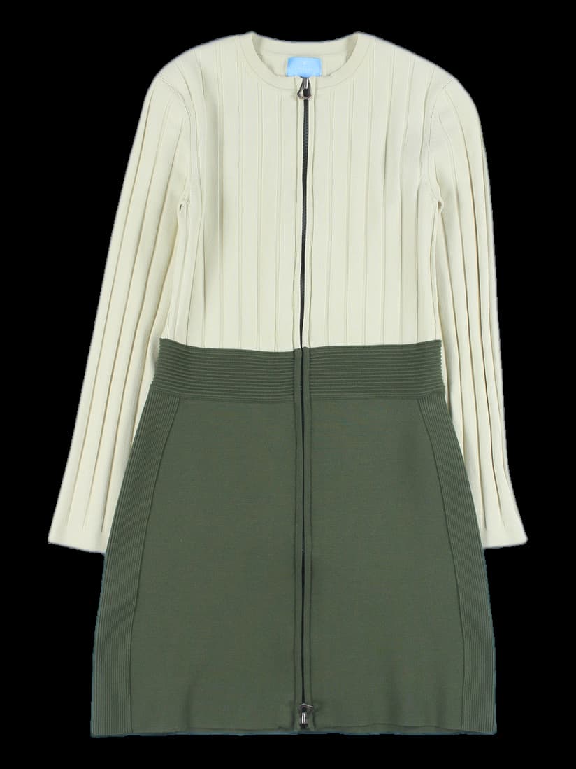 집업 니트 원피스