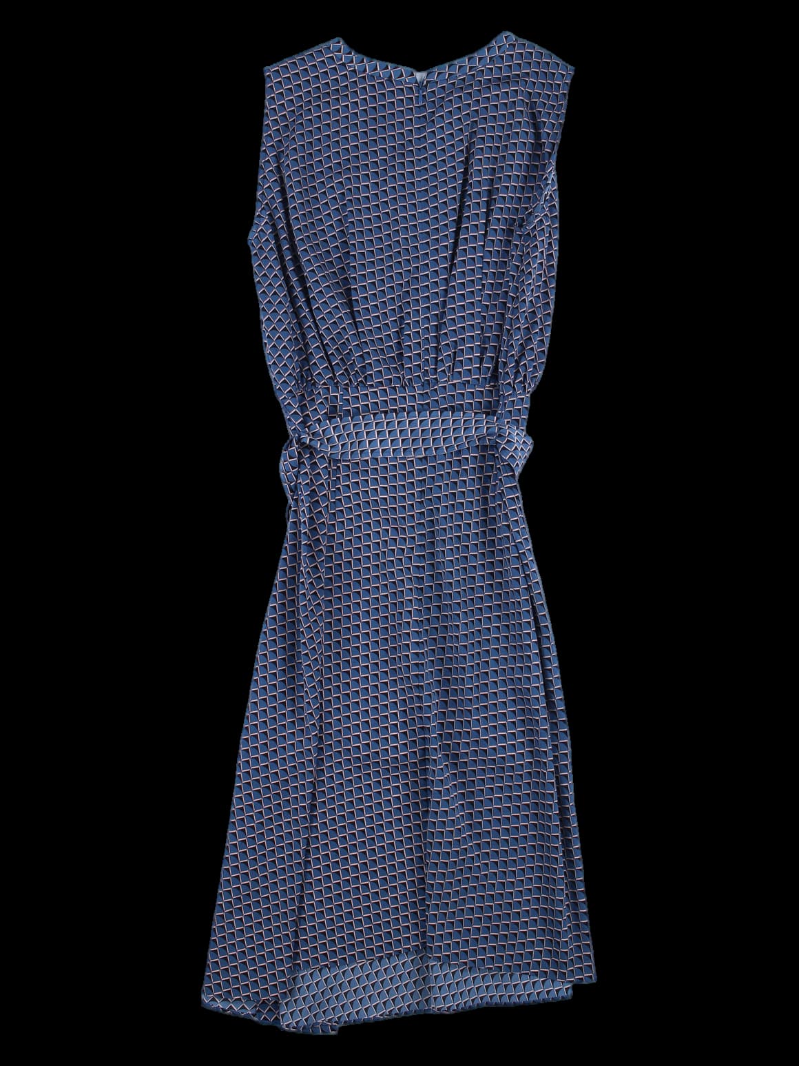 허리 셔링 벨트 패턴 롱 원피스