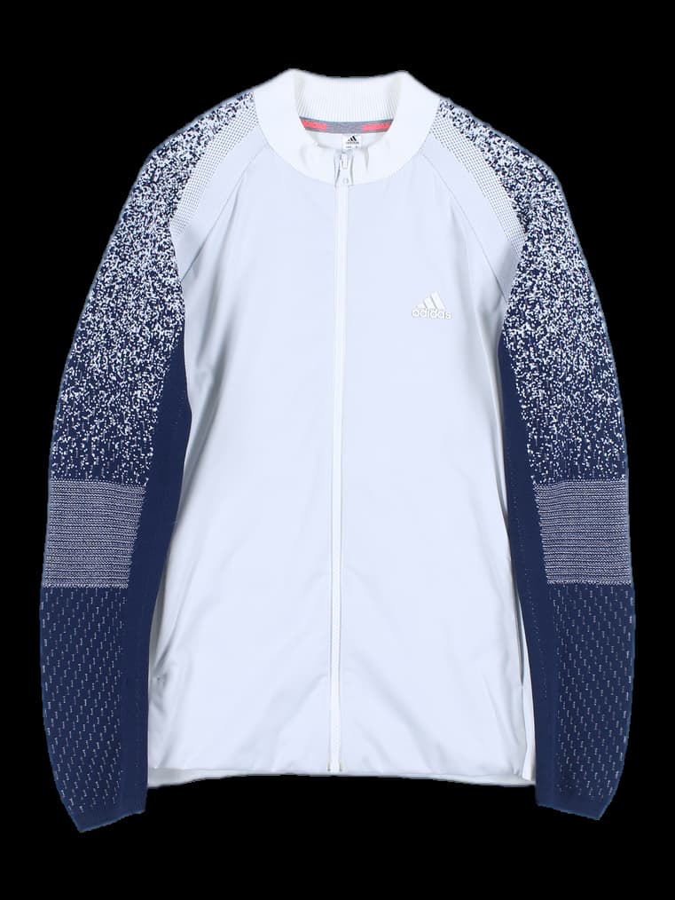 니트 배색 집업 점퍼