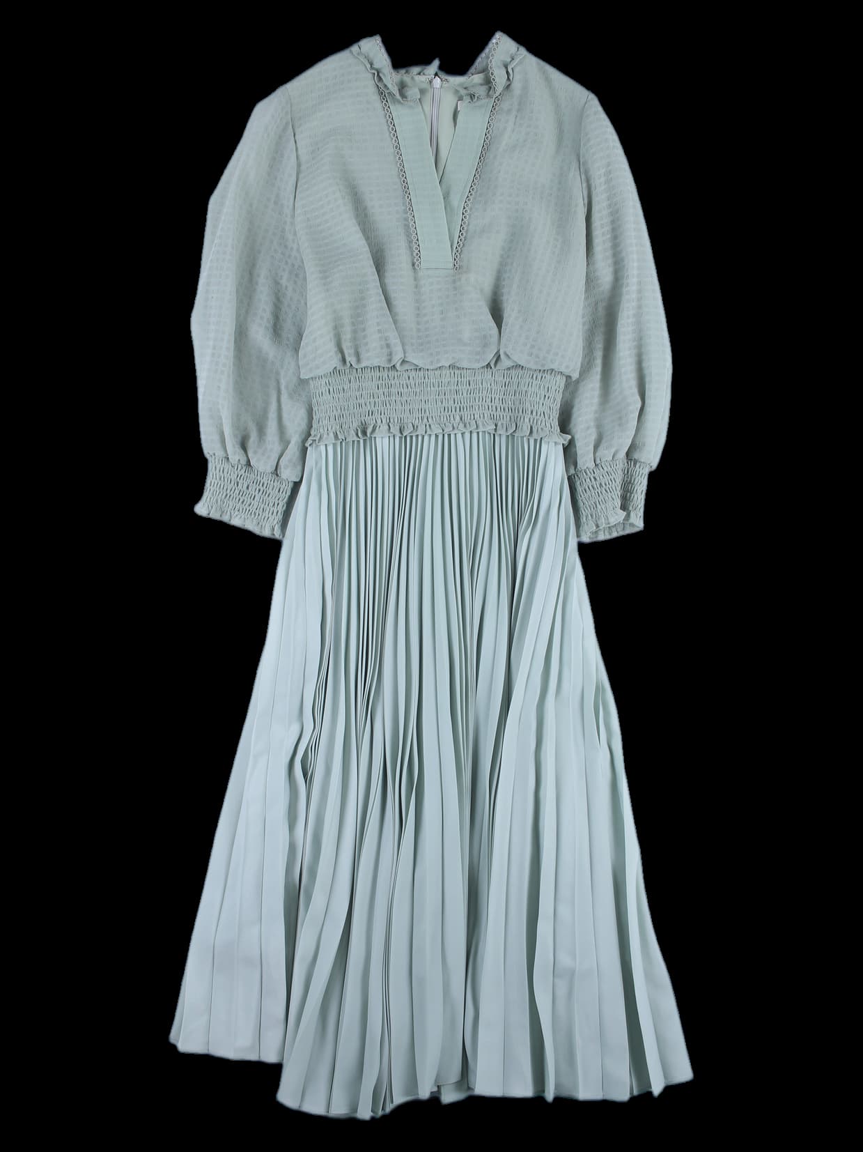 스모킹 셔링 포인트 주름 워피스