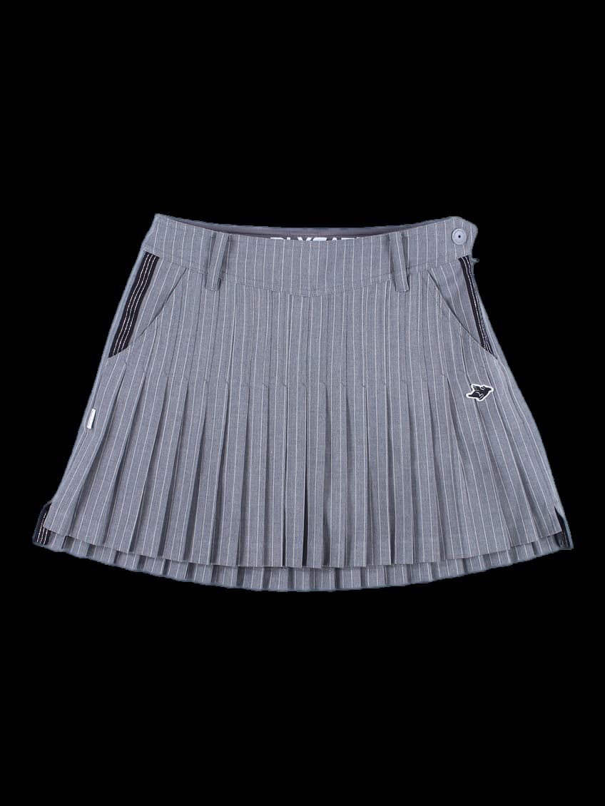 스트라이프 플리츠 스커트