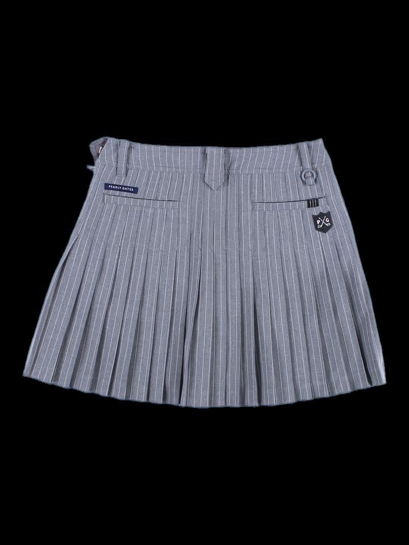 스트라이프 플리츠 스커트