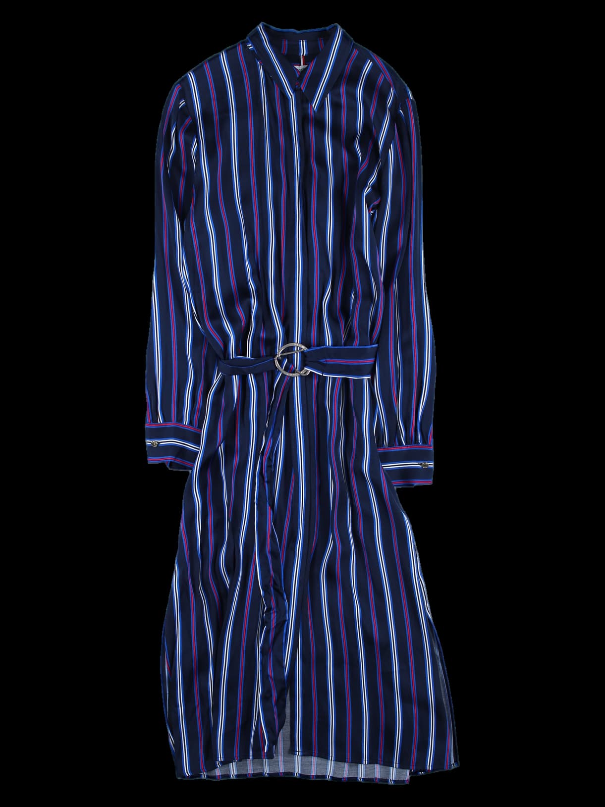 스트라이프 롱 셔츠 원피스