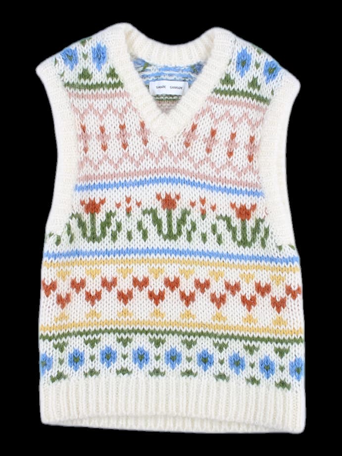 컬러 포인트 니트 베스트