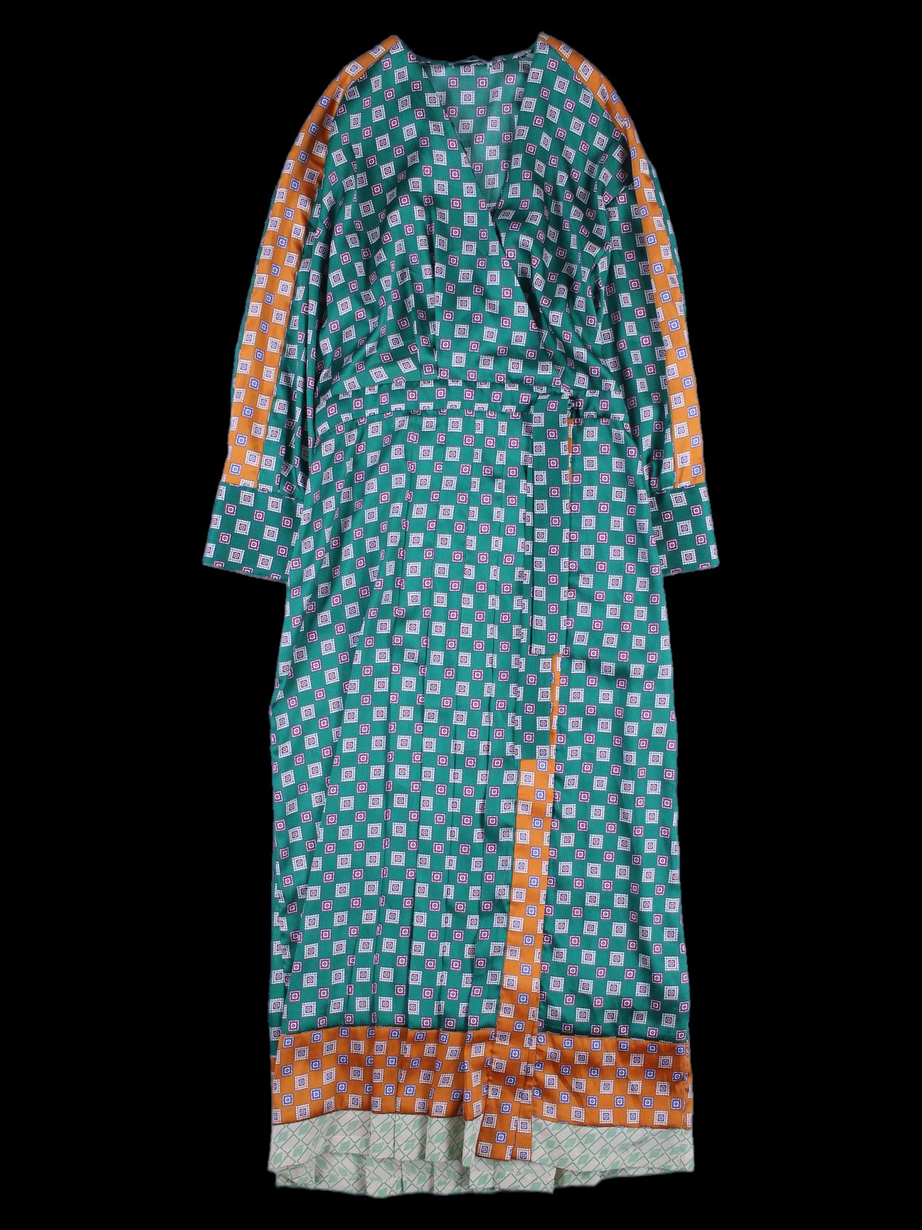 프린트 긴팔 원피스