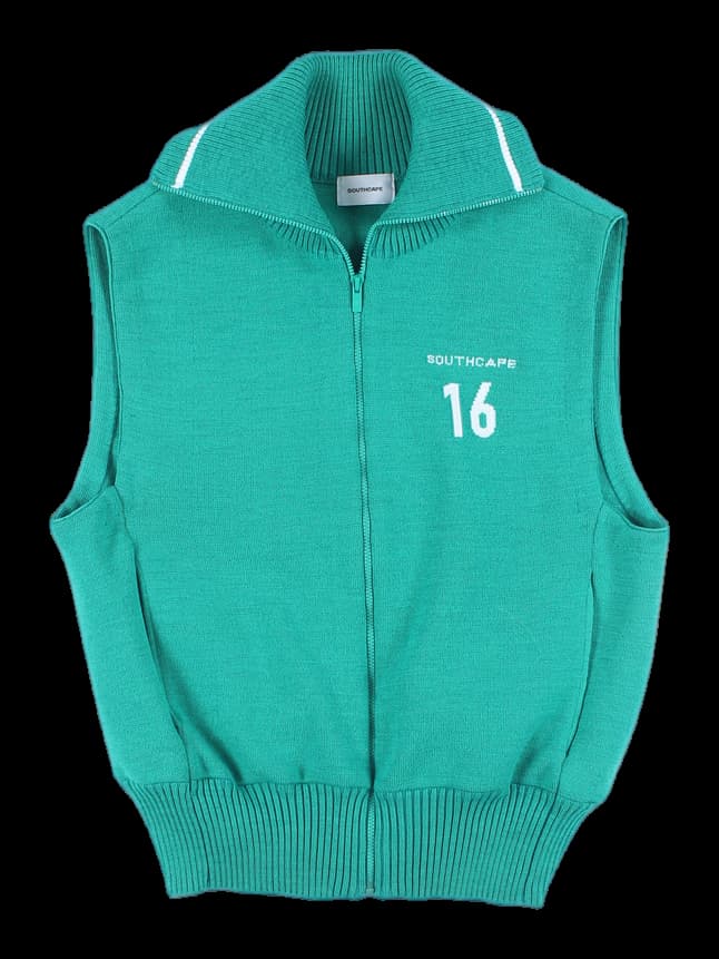 목폴라 집업 니트 베스트