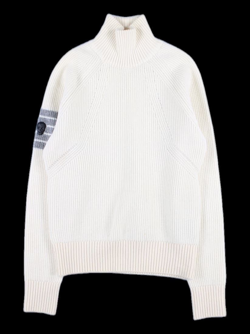 스트라이프 포인트 목폴라 니트