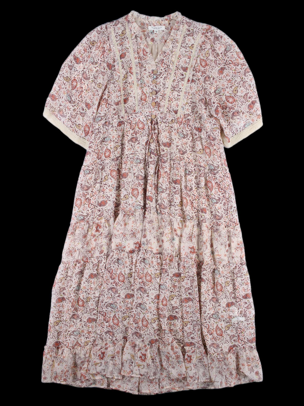 패턴 쉬폰 롱 원피스