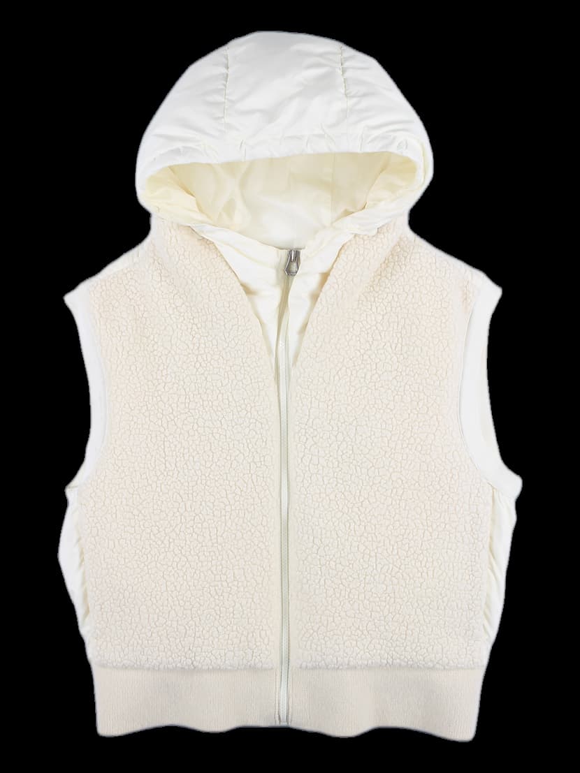 후드 뽀글이 패딩 베스트