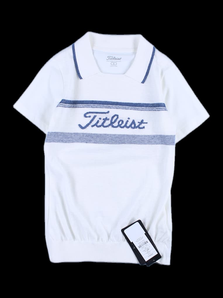 [새상품][여성] 니트 반팔 카라 티