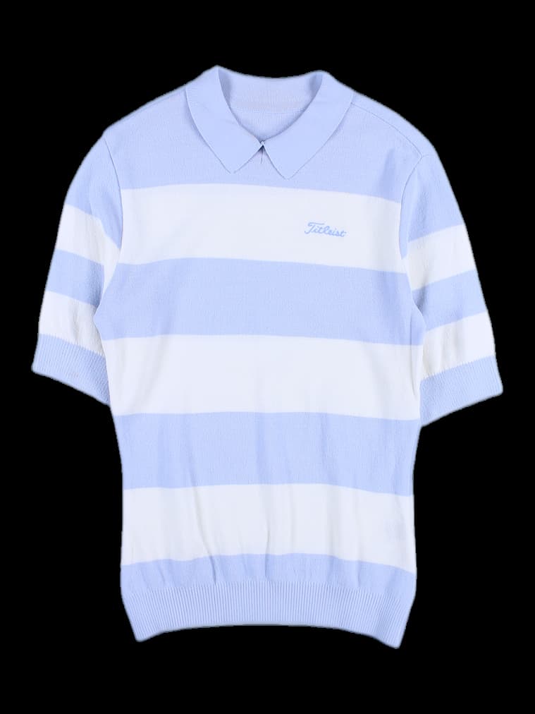 [여성] 니트 반팔 카라 티