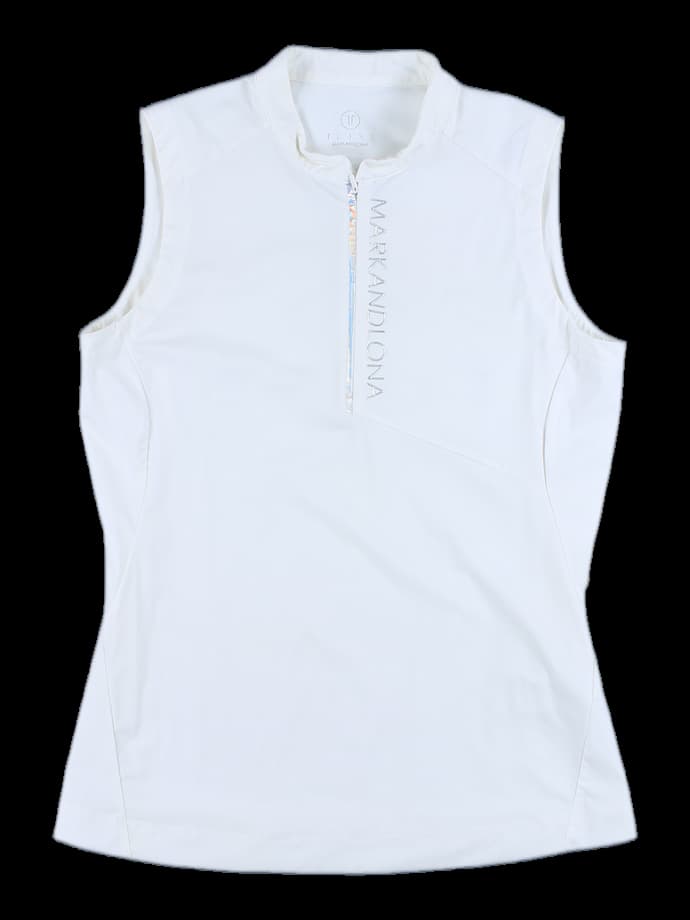 [여성] 반집업 민소매 티