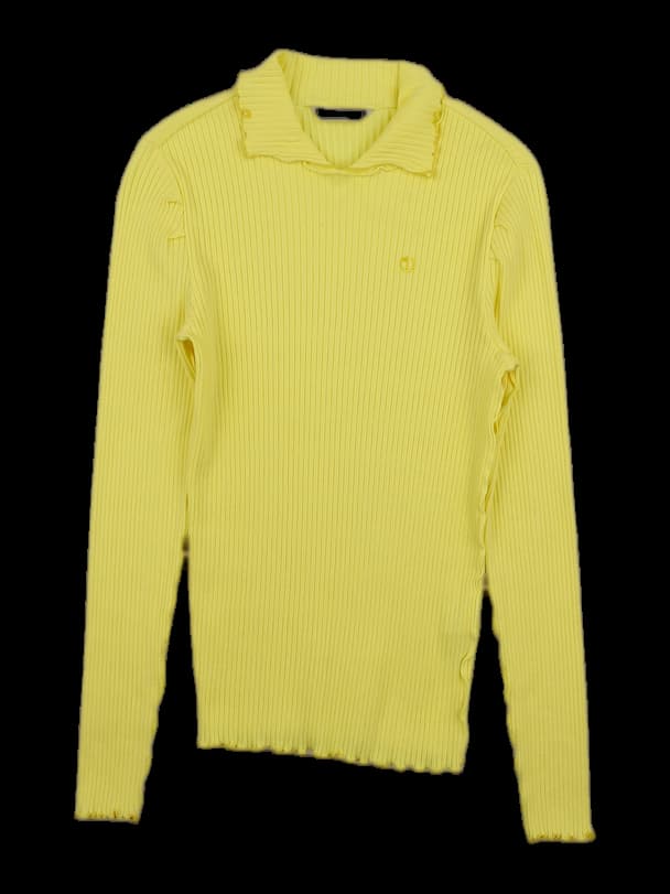 여성 긴팔 카라 티