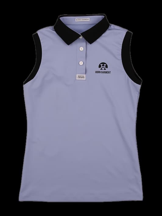 여성 민소매 카라 티