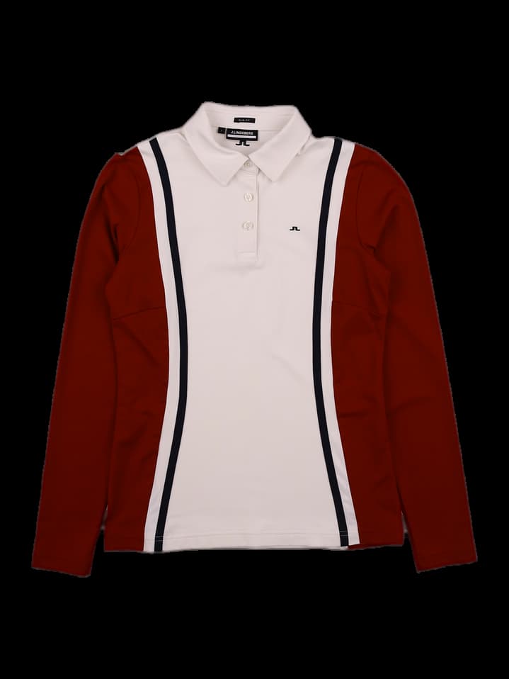 여성 긴팔 카라 티