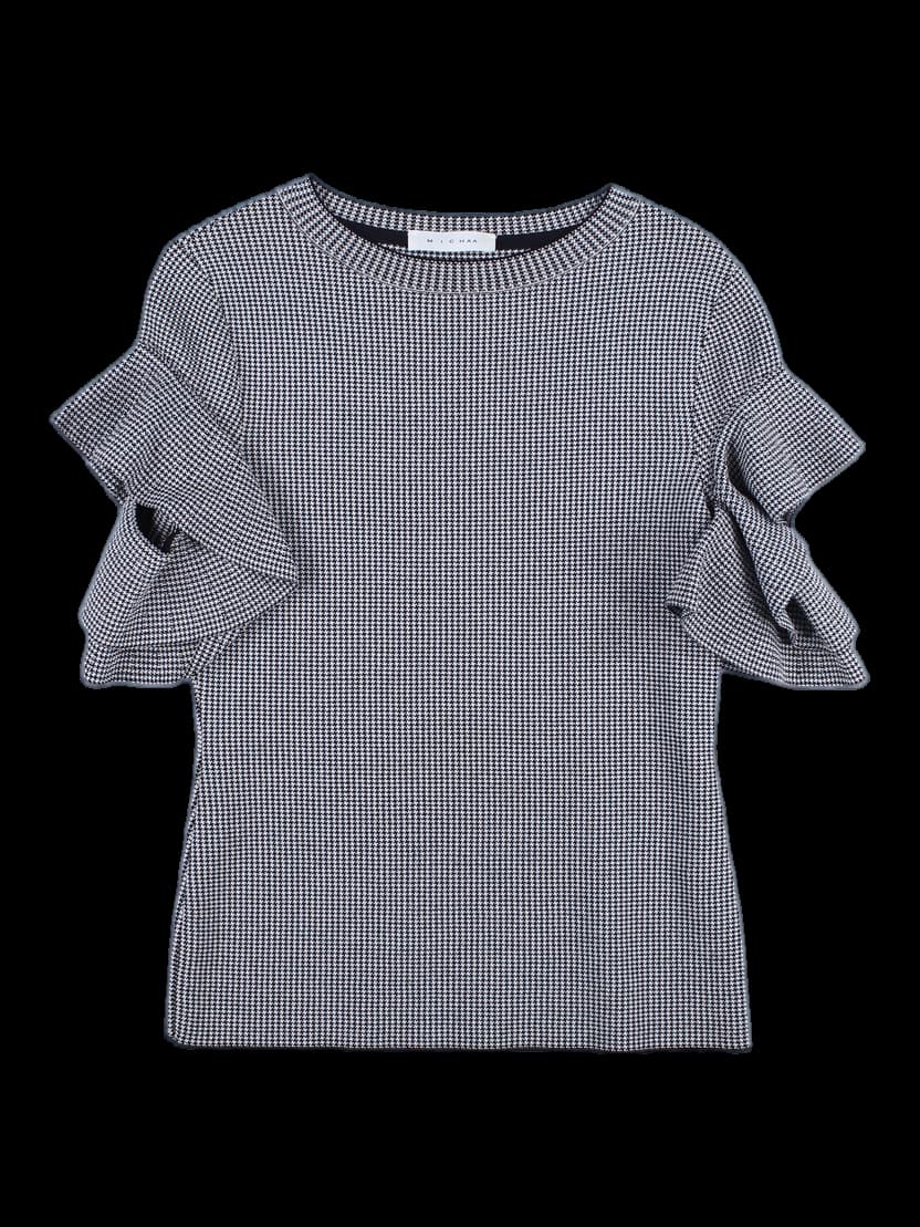 여성 니트 반팔 티