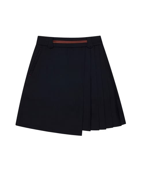 울 사이드 플리츠 큐롯(NAVY)