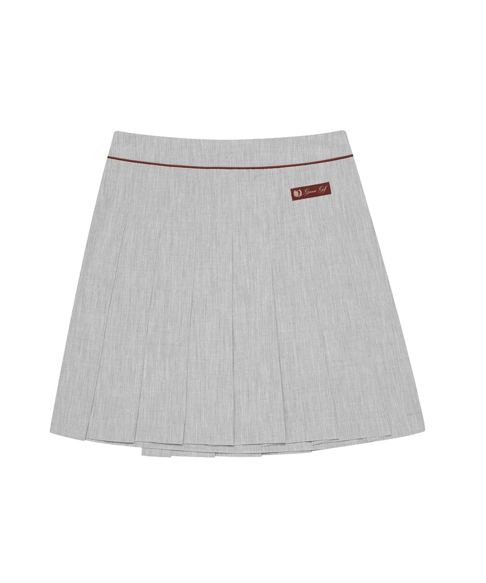 오블리크 플리츠 큐롯(MELANGE GREY)