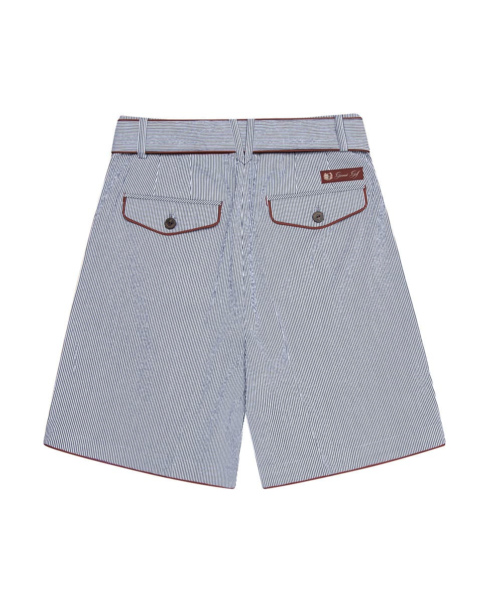 서커 스트라이프 하프 팬츠(NAVY)