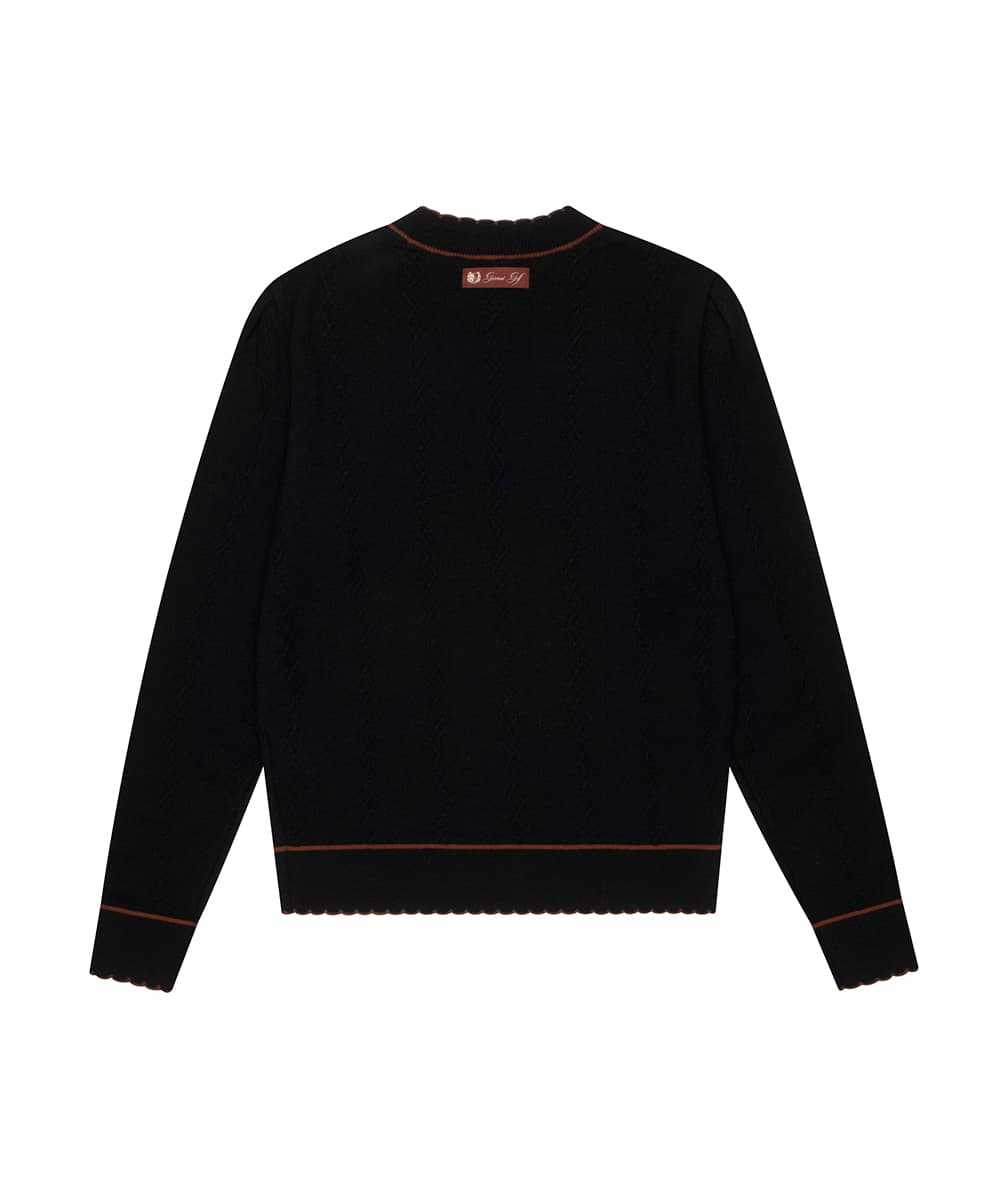 스칼럽 라운드넥 풀오버(BLACK)