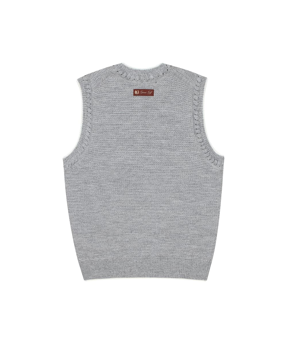 울 라운드 풀오버 베스트(MELANGE GREY)