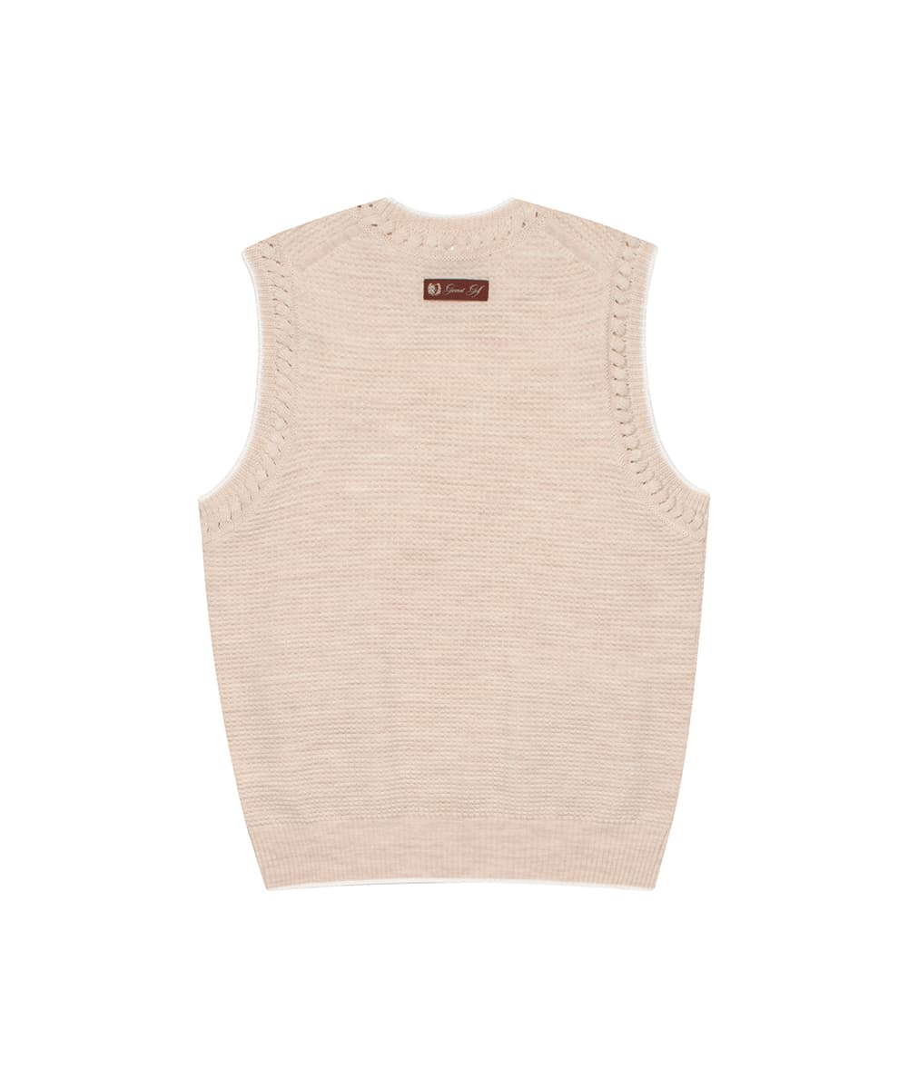 울 라운드 풀오버 베스트(OATMEAL)