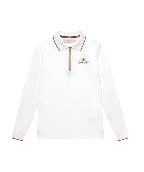 카라 하프 집업 티셔츠 우먼(WHITE)