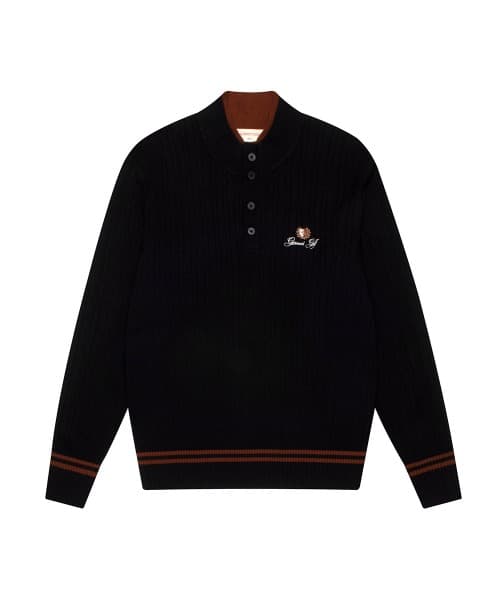 [남성] 케이블 더블넥 풀오버 맨(BLACK)