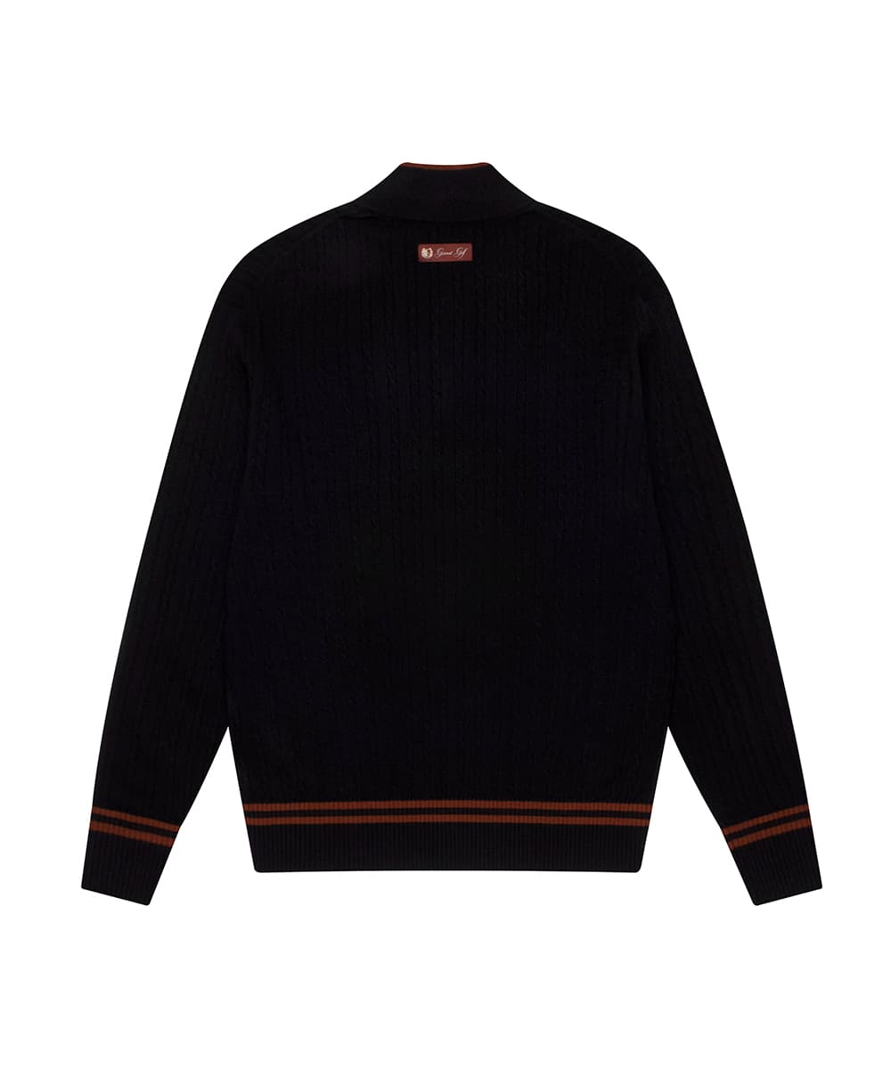 [남성] 케이블 더블넥 풀오버 맨(BLACK)