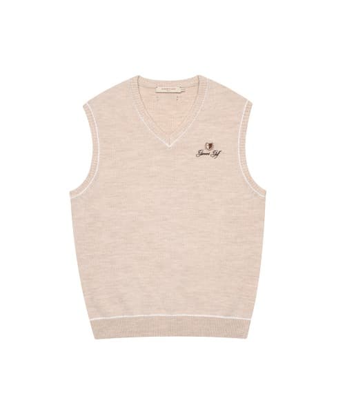 [남성] 울 브이넥 풀오버 베스트(OATMEAL)