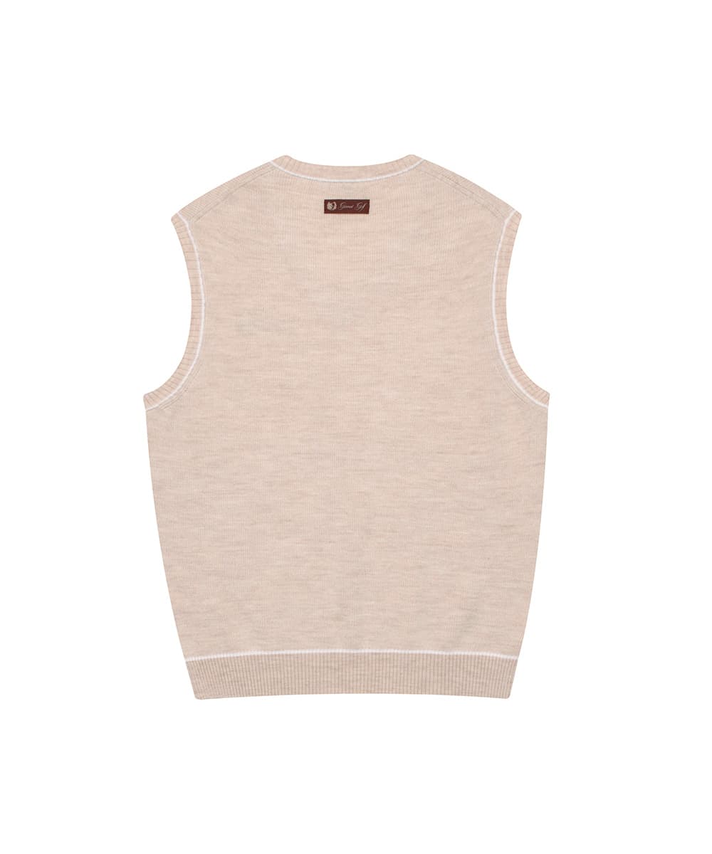 [남성] 울 브이넥 풀오버 베스트(OATMEAL)