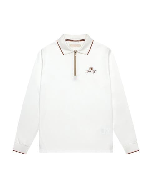 [남성] 카라 하프 집업 티셔츠 맨(WHITE)