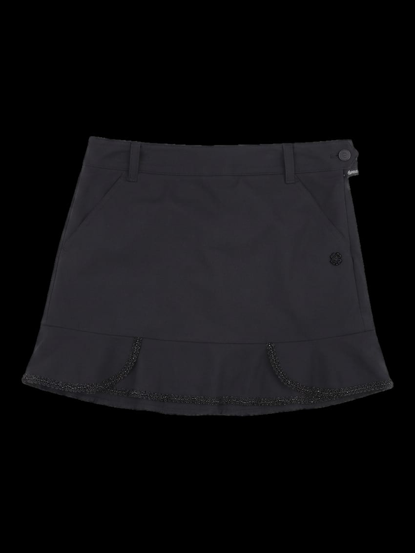 블랙 프릴 헴 스커트