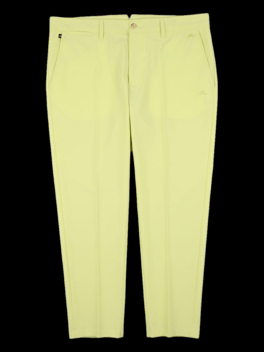 옐로우 솔리드 테이퍼드 핏 긴바지