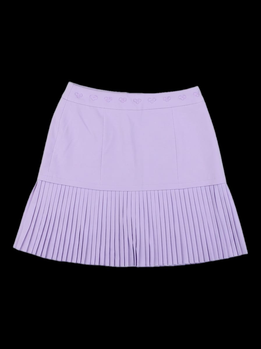 연보라 플리츠 믹스 스커트