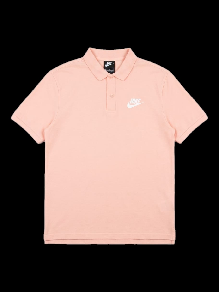 핑크 로고 자수 반팔 카라티셔츠